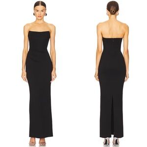 NEW NWT Michael Costello X REVOLVE Briggs Strapless Maxi Gown In Black